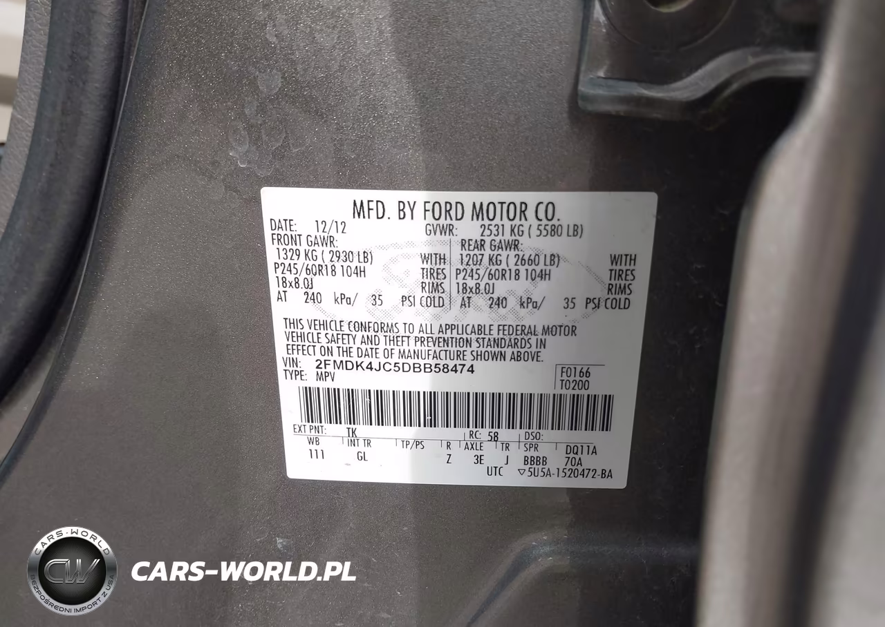 2013 Ford Edge Sel VIN:2FMDK4JC5DBB58474 - 9