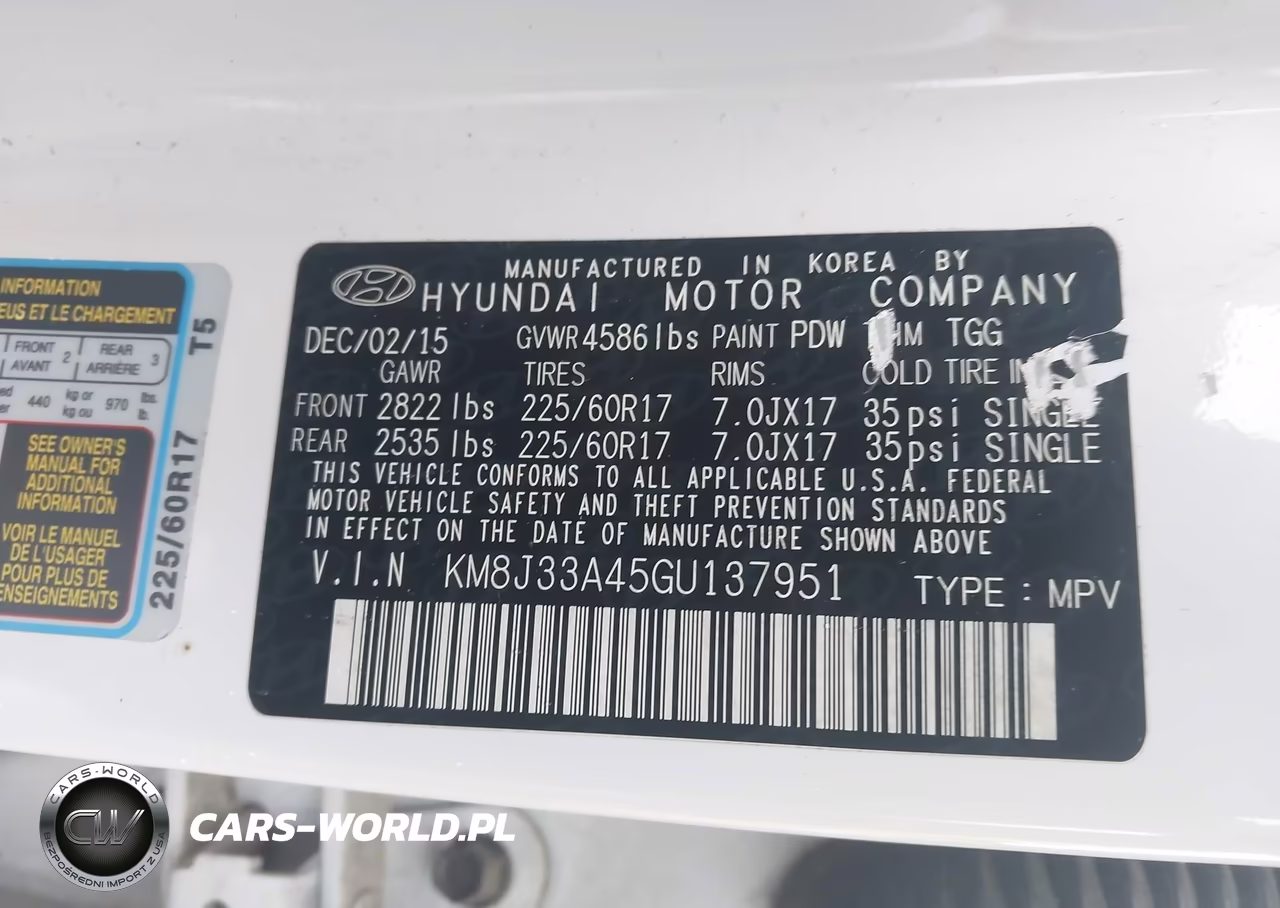 2016 Hyundai Tucson Se VIN:KM8J33A45GU137951 - 9