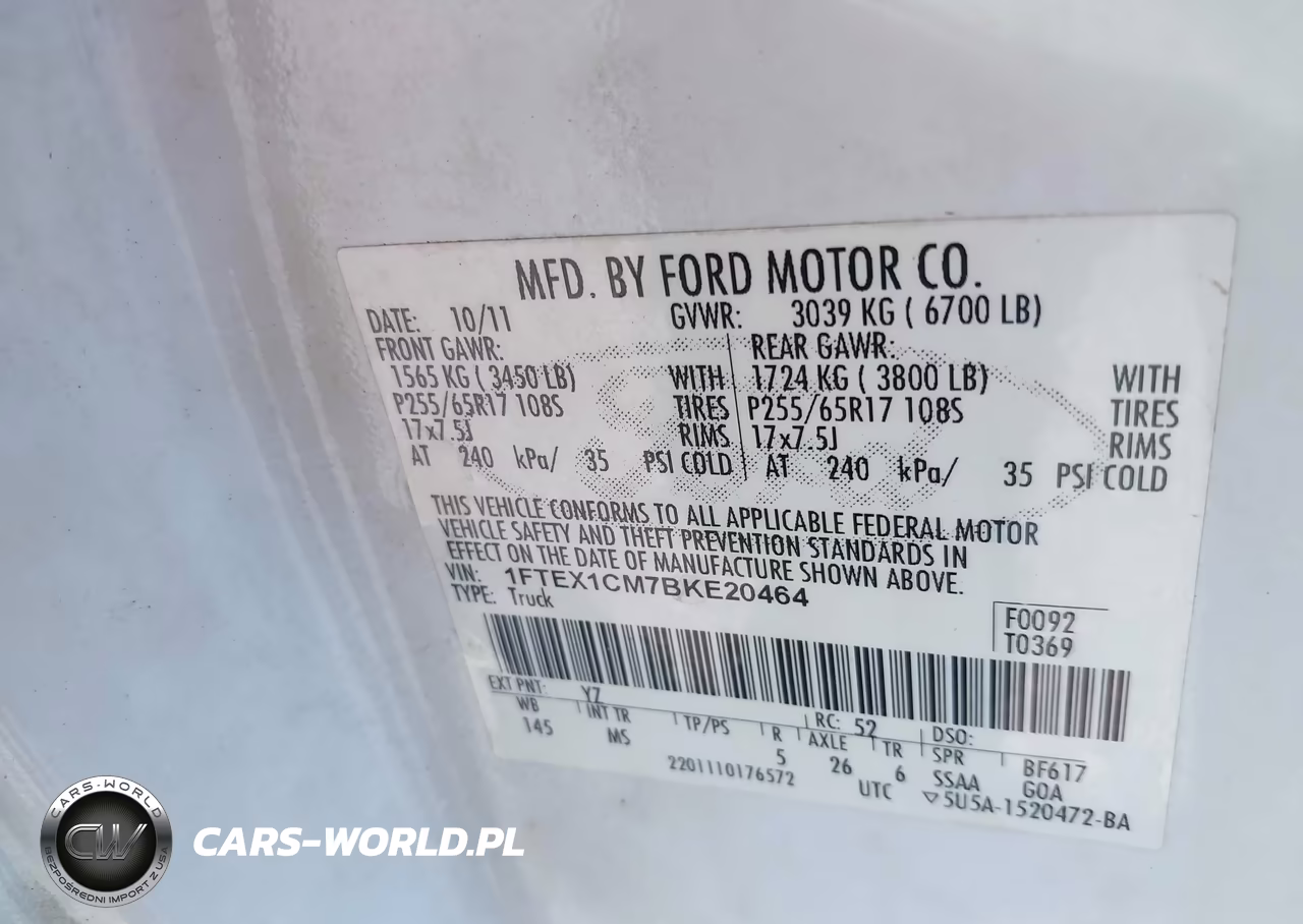 2011 Ford F-150 Stx-Xl-Xlt VIN:1FTEX1CM7BKE20464 - 9