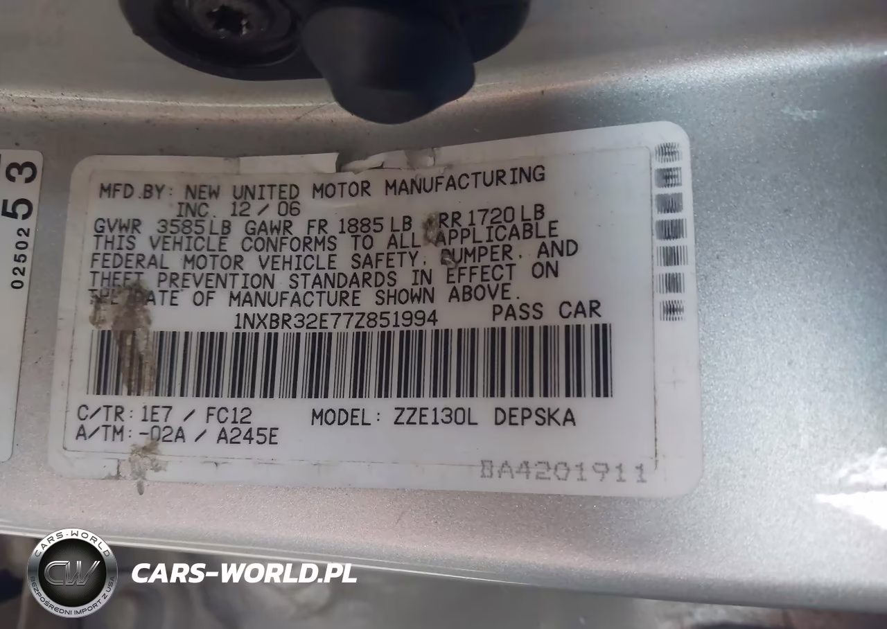 2007 Toyota Corolla S VIN:1NXBR32E77Z851994 - 9