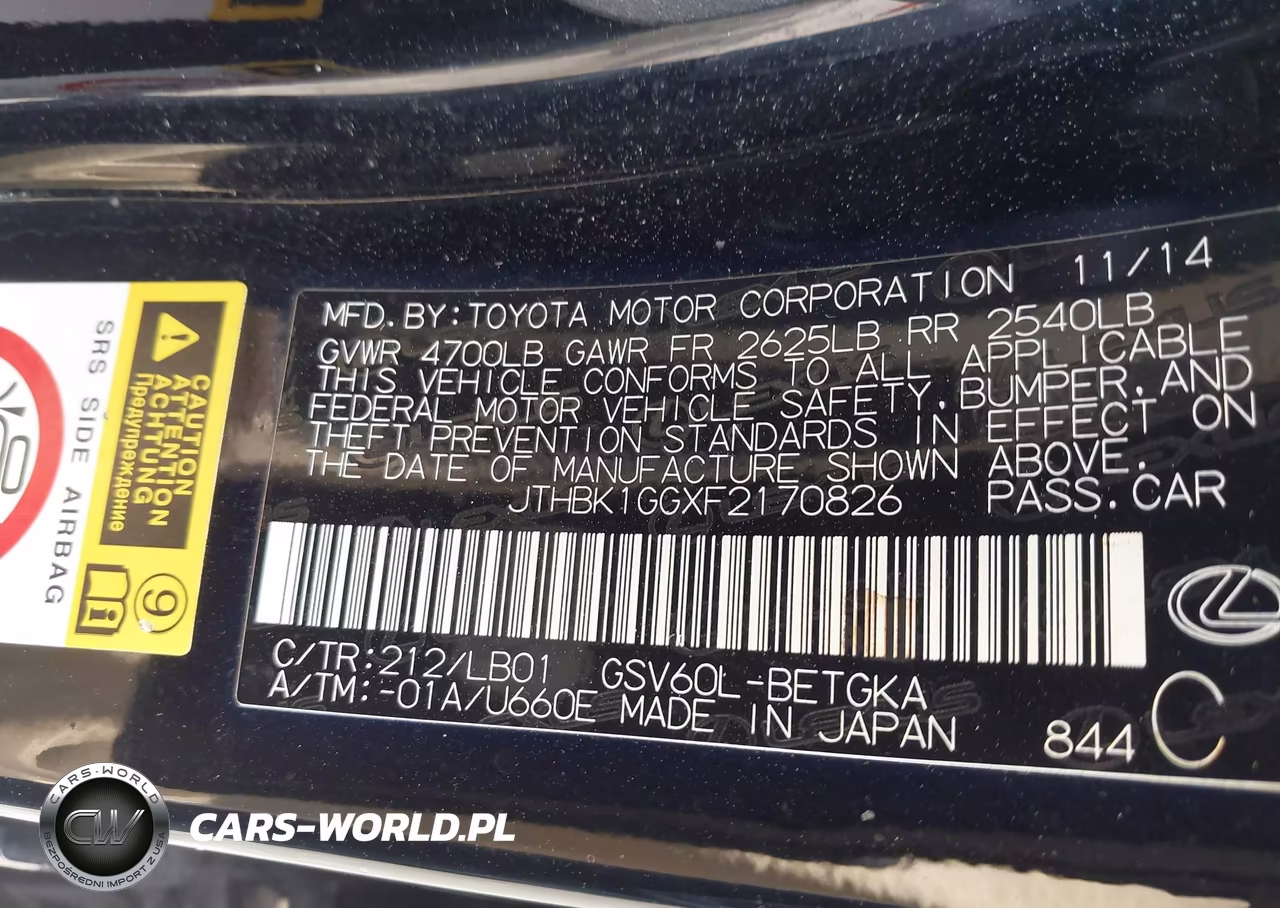 2015 Lexus Es 350 VIN:JTHBK1GGXF2170826 - 9