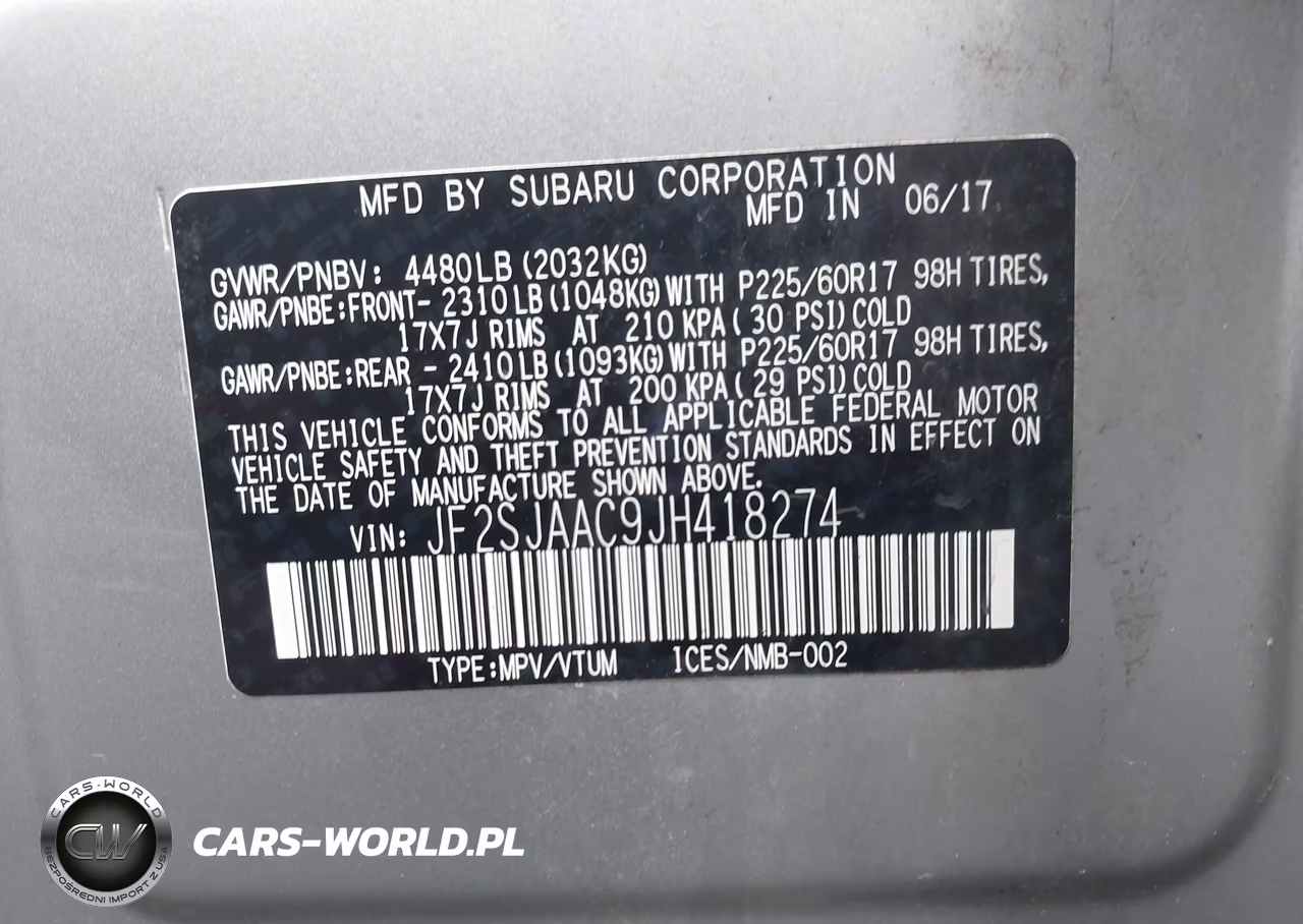 2018 Subaru Forester 2.5I VIN:JF2SJAAC9JH418274 - 9