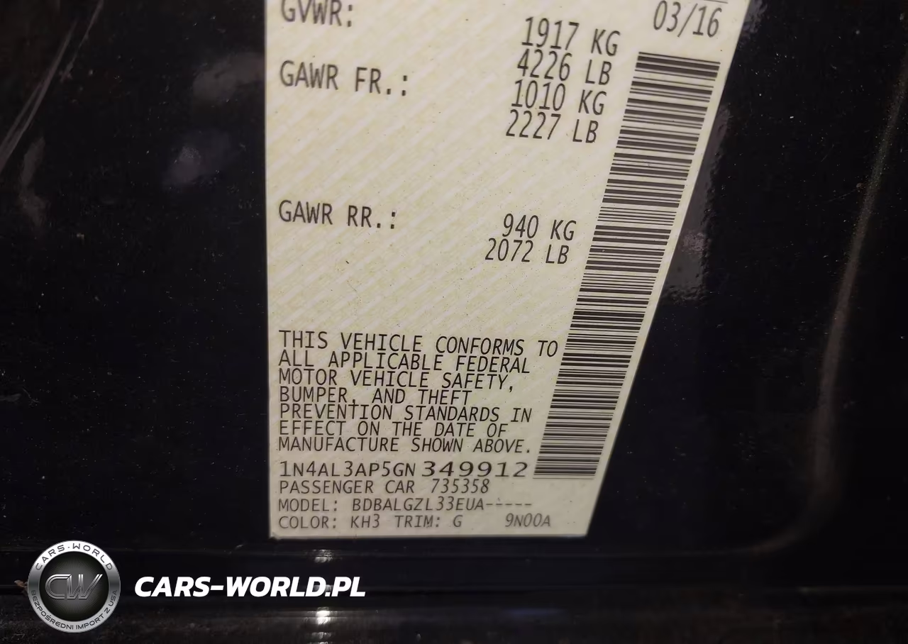 2016 Nissan Altima VIN:1N4AL3AP5GN349912 - 9