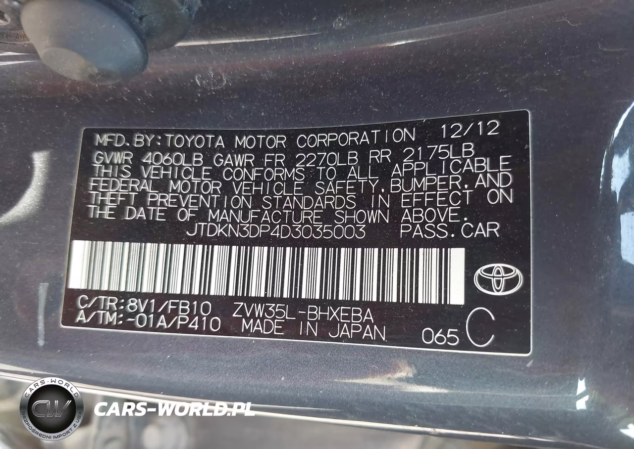 2013 Toyota Prius Plug-In VIN:JTDKN3DP4D3035003 - 9