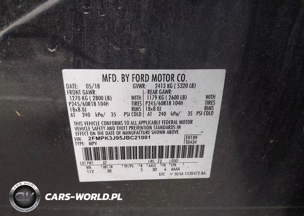 2018 Ford Edge Sel VIN:2FMPK3J95JBC21001 - 9