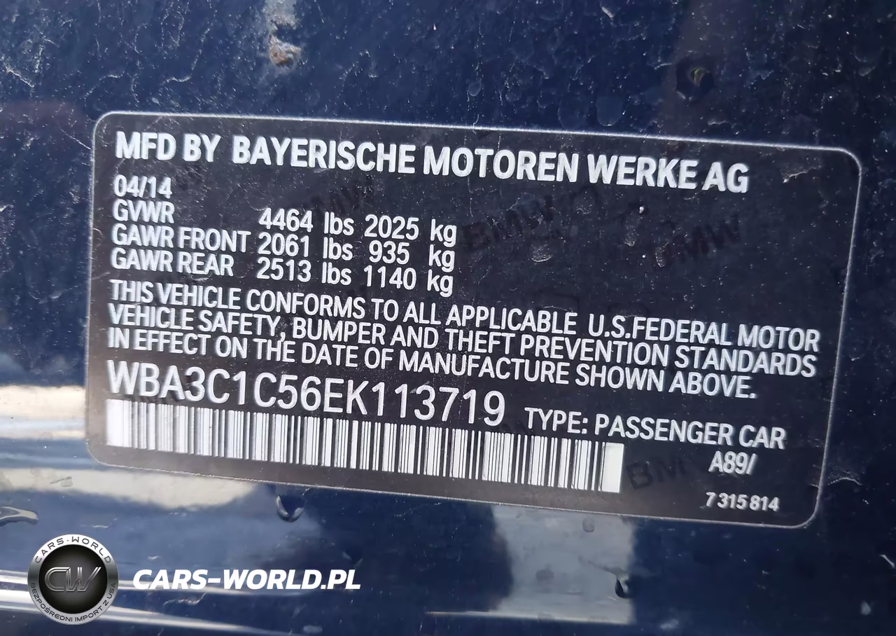2014 BMW 328I VIN:WBA3C1C56EK113719 - 9