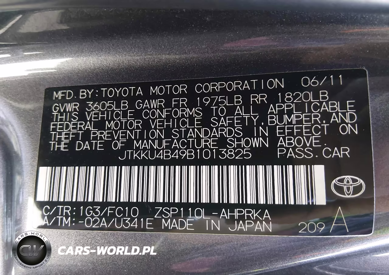 2011 Scion Xd VIN:JTKKU4B49B1013825 - 9