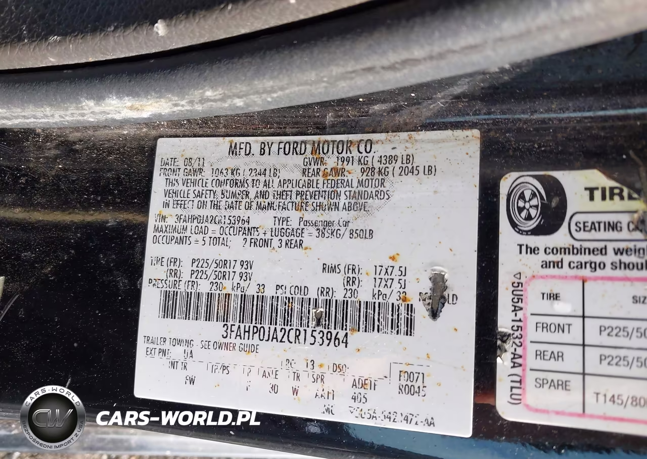 2012 Ford Fusion Sel VIN:3FAHP0JA2CR153964 - 9