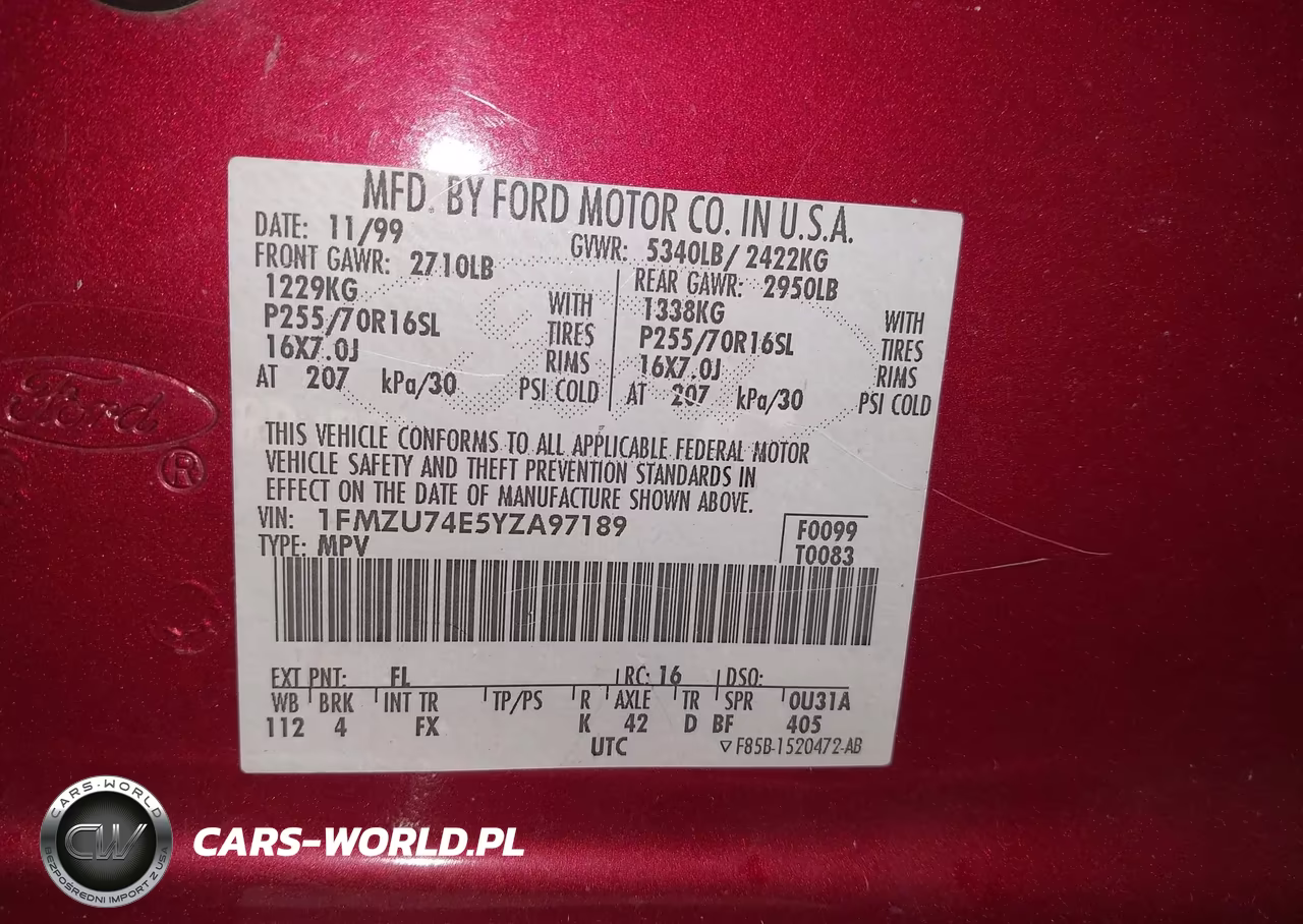 2000 Ford Explorer Eddie Bauer VIN:1FMZU74E5YZA97189 - 9