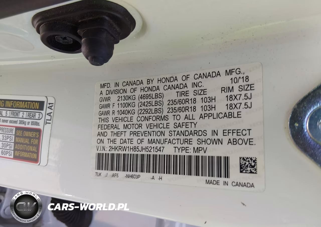 2018 Honda Cr-V Ex-L-Ex-L Navi VIN:2HKRW1H85JH521547 - 9