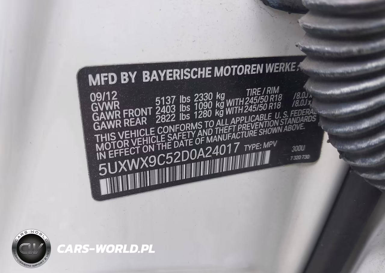 2013 BMW X3 xDrive28I VIN:5UXWX9C52D0A24017 - 9
