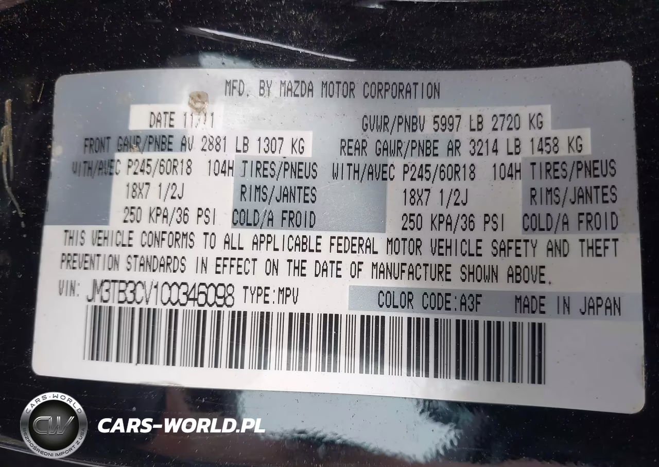 2012 Mazda Cx-9 Touring VIN:JM3TB3CV1C0346098 - 9