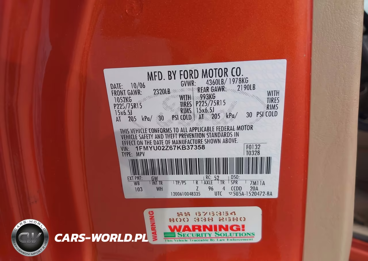 2007 Ford Escape Xls-Xls Manual VIN:1FMYU02Z67KB37358 - 9