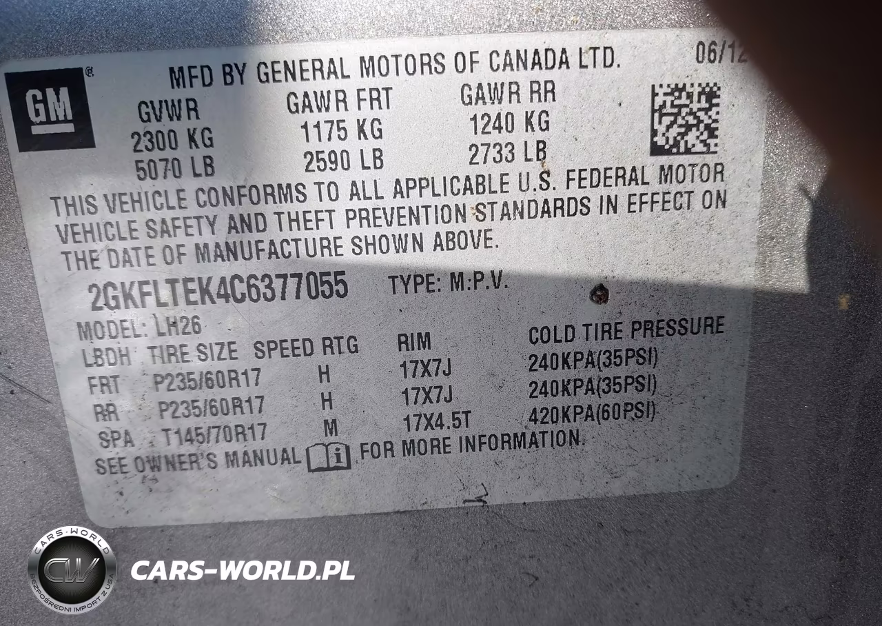 2012 GMC Terrain Sle-2 VIN:2GKFLTEK4C6377055 - 9