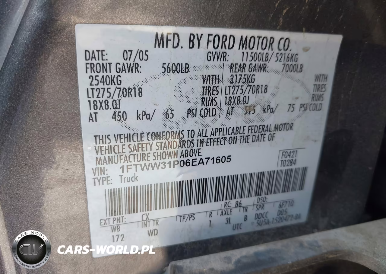 2006 Ford F-350 Lariat-Xl-Xlt VIN:1FTWW31P06EA71605 - 8