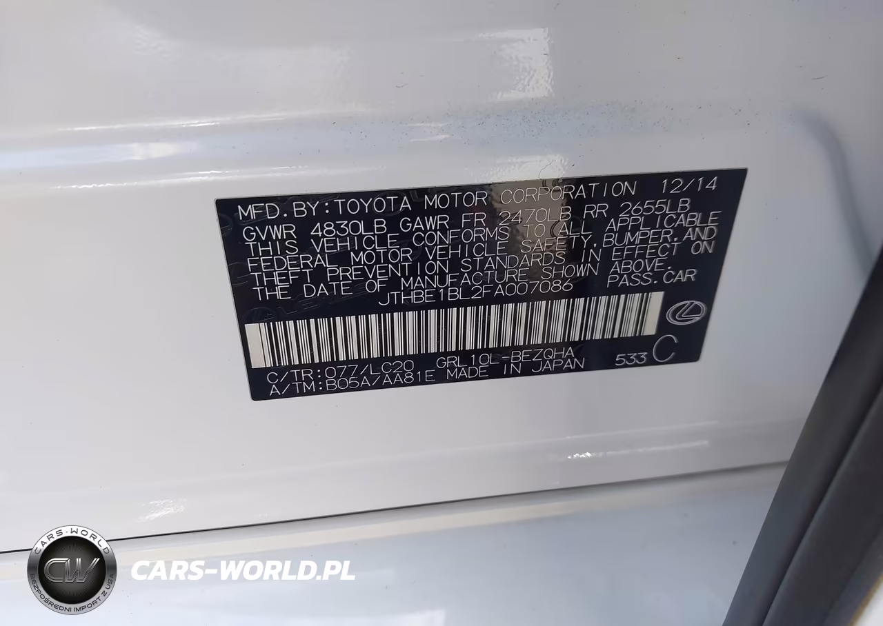 2015 Lexus Gs 350 VIN:JTHBE1BL2FA007086 - 9