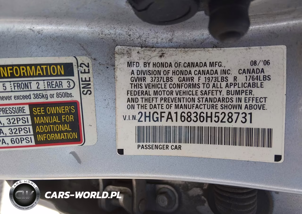 2006 Honda Civic Ex VIN:2HGFA16836H528731 - 9