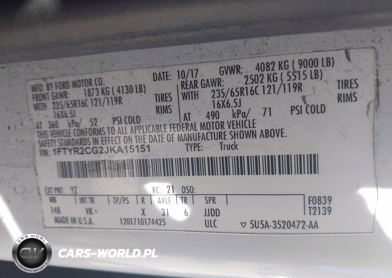 2018 Ford Transit-250 VIN:1FTYR2CG2JKA15151 - 9