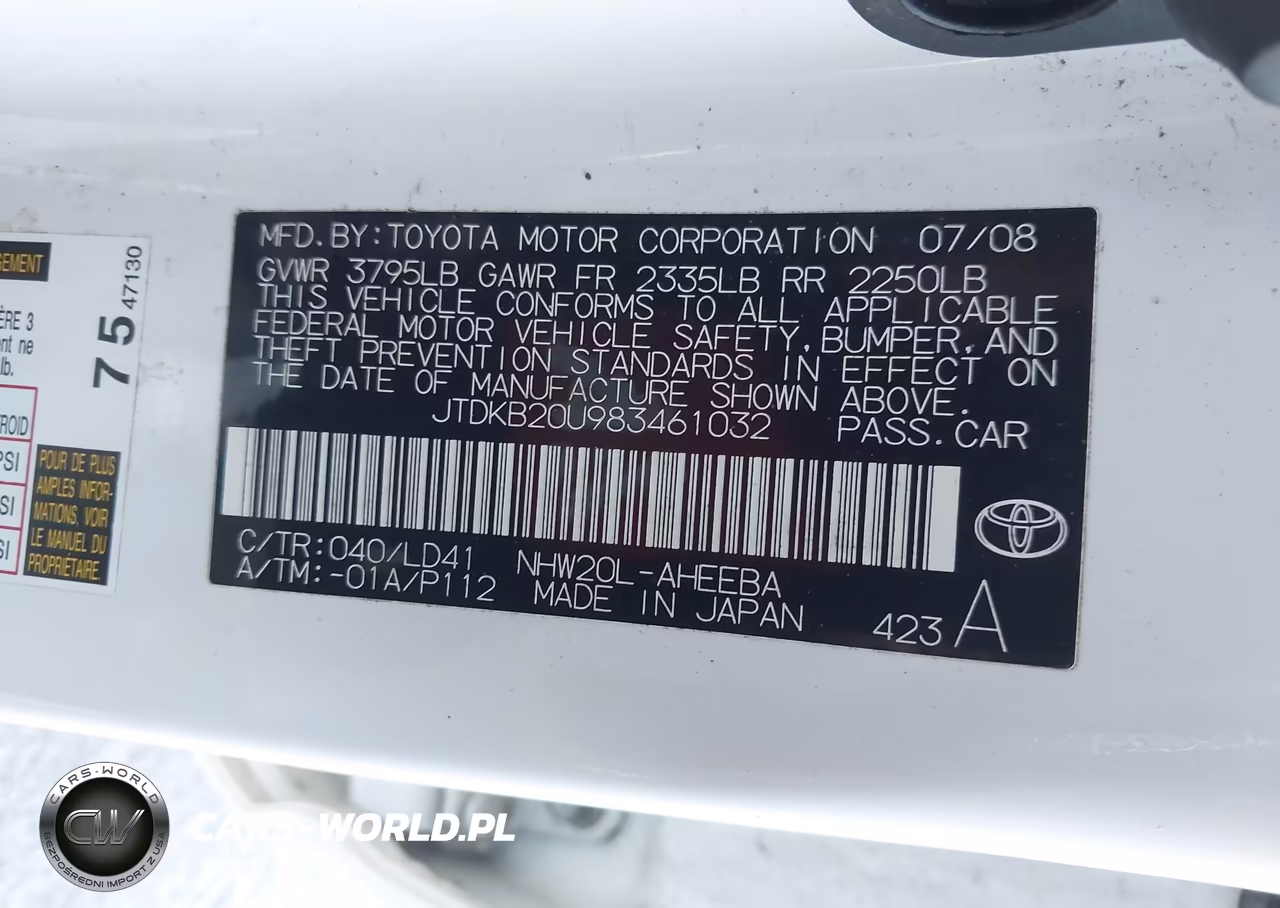 2008 Toyota Prius VIN:JTDKB20U983461032 - 9