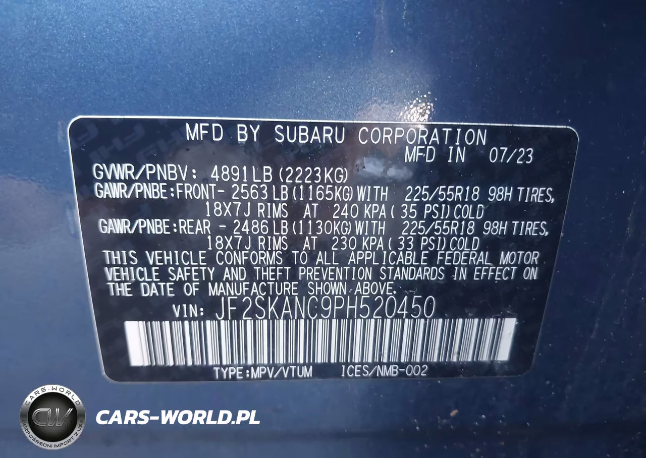2023 Subaru Forester Limited VIN:JF2SKANC9PH520450 - 9