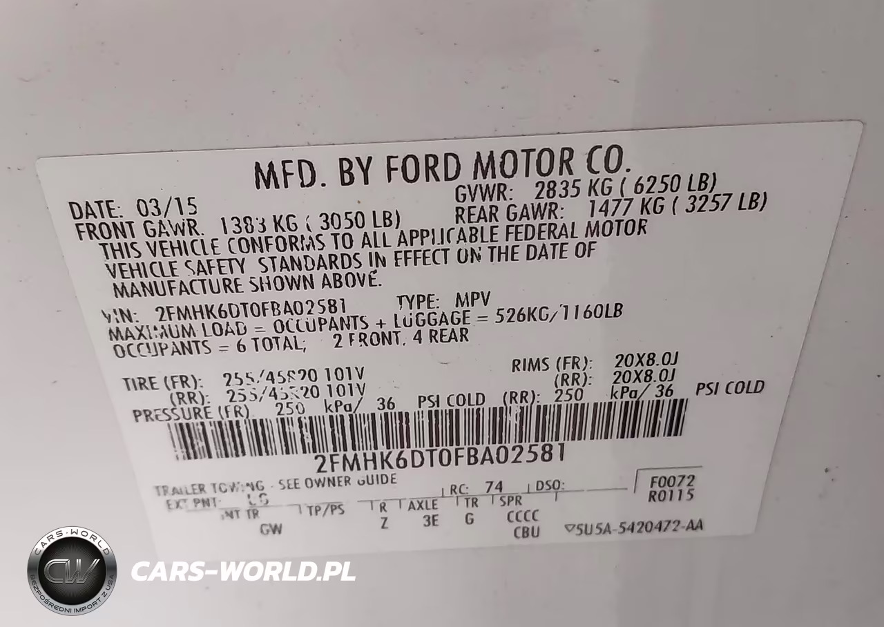 2015 Ford Flex Limited VIN:2FMHK6DT0FBA02581 - 9