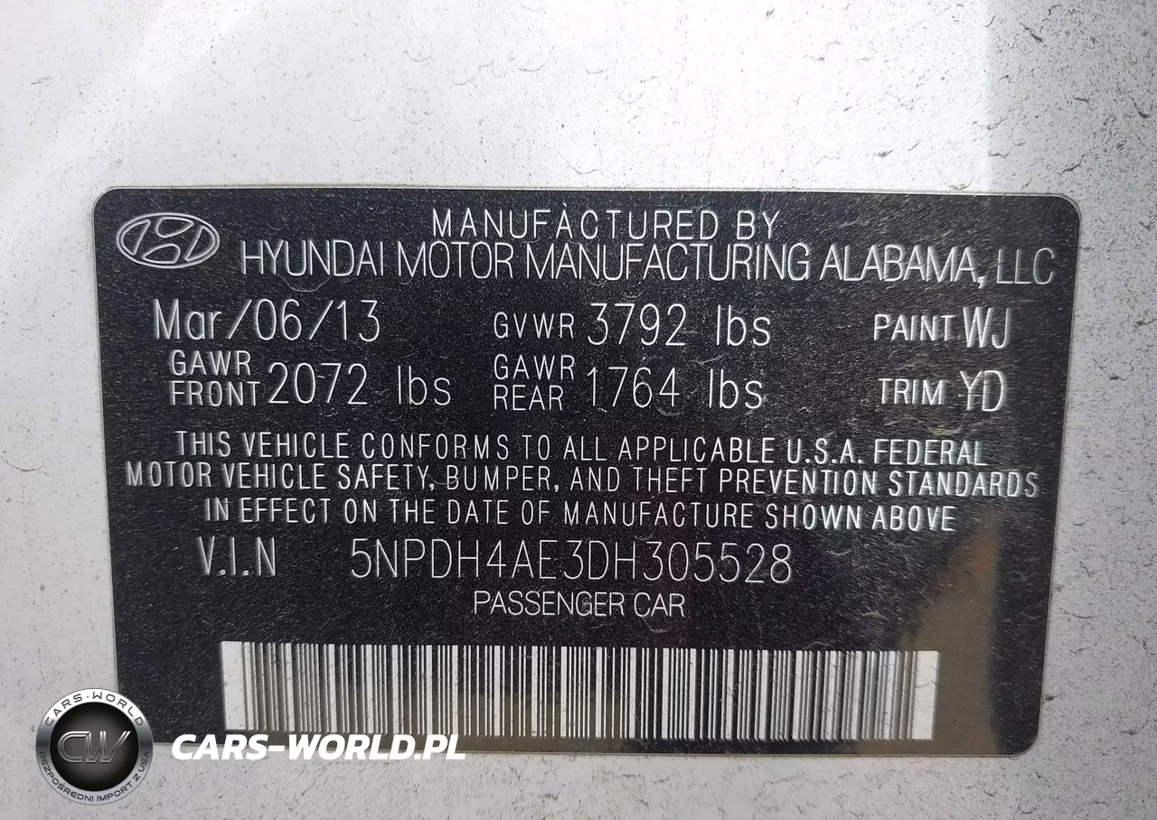 2013 Hyundai Elantra Gls VIN:5NPDH4AE3DH305528 - 9