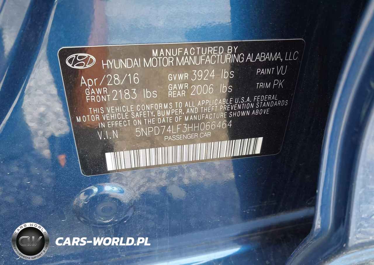 2017 Hyundai Elantra Se VIN:5NPD74LF3HH066464 - 9