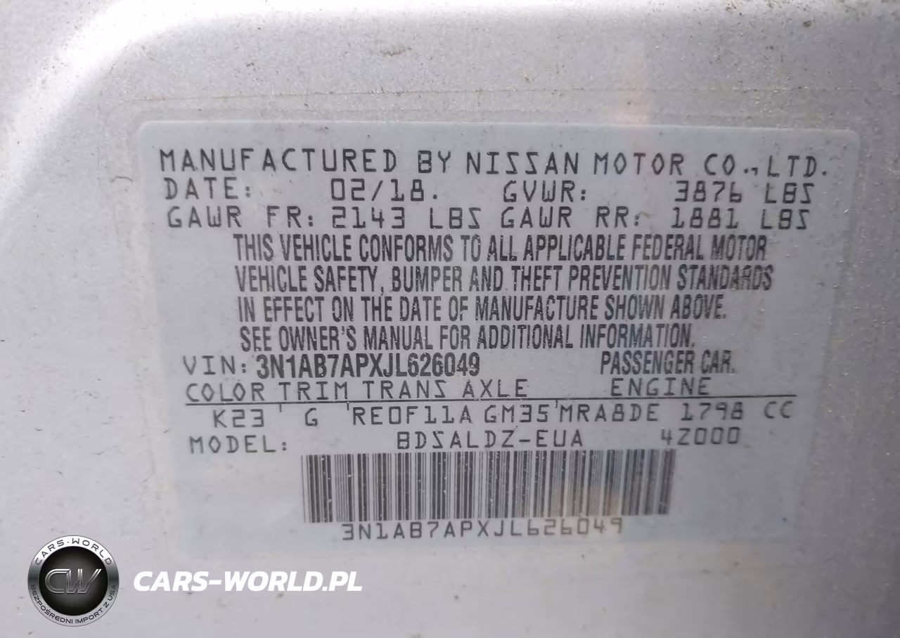 2018 Nissan Sentra Sv VIN:3N1AB7APXJL626049 - 9