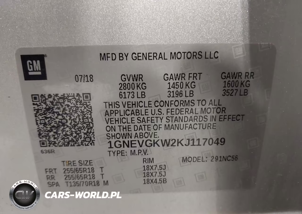 2019 Chevrolet Traverse 1Lt VIN:1GNEVGKW2KJ117049 - 9