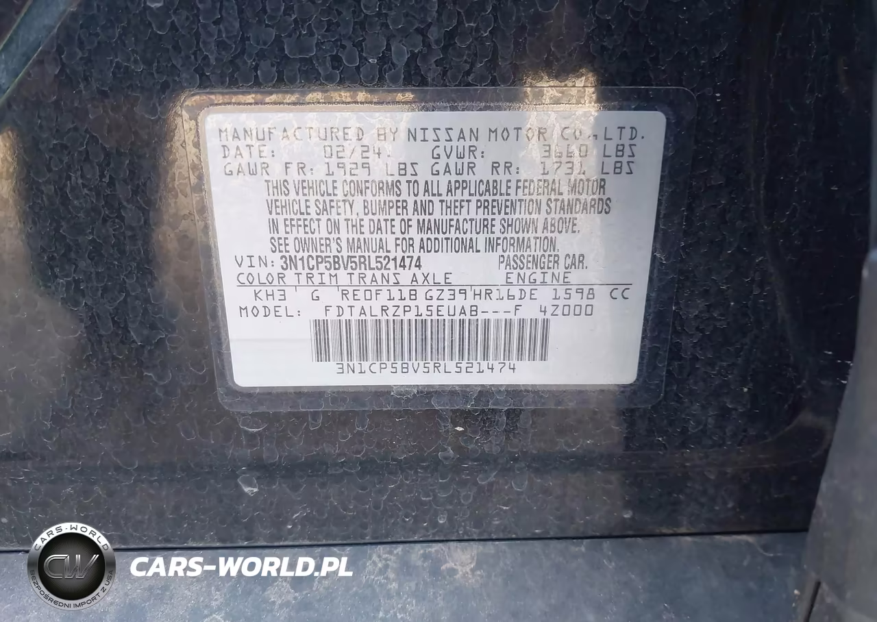 2024 Nissan Kicks S Xtronic Cvt VIN:3N1CP5BV5RL521474 - 9