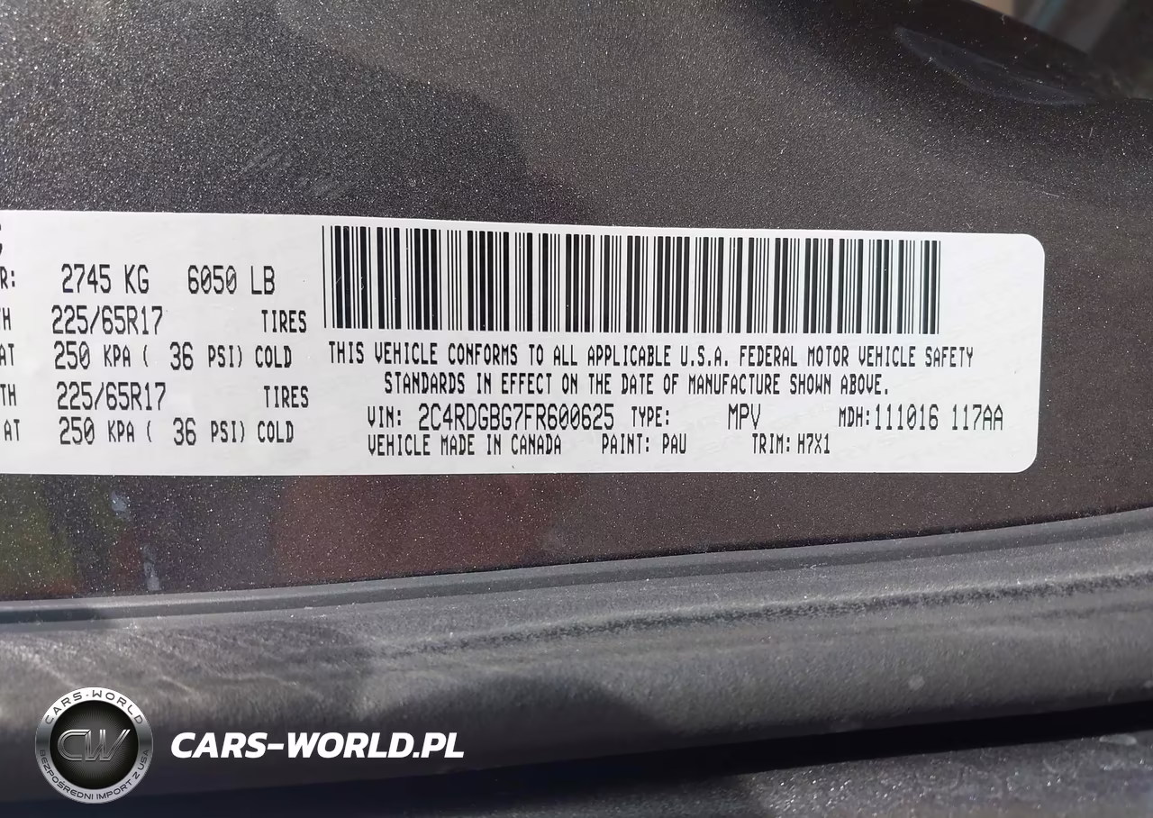 2015 Dodge Grand Caravan American Value Pkg VIN:2C4RDGBG7FR600625 - 9
