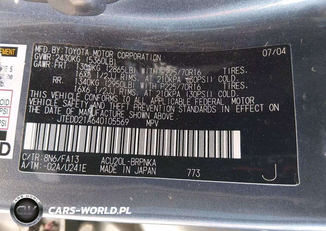 2004 Toyota Highlander VIN:JTEDD21A640105569 - 9