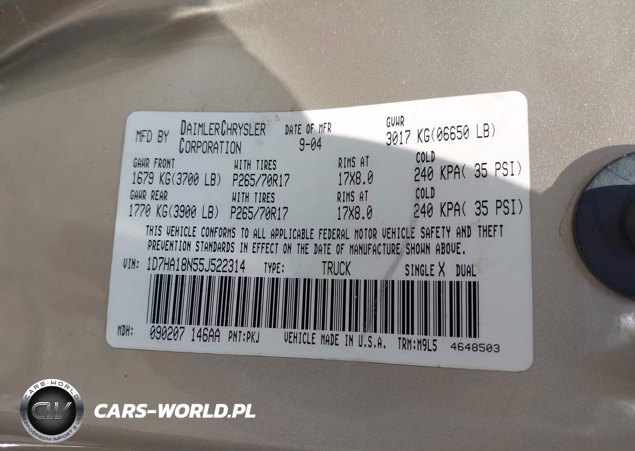 2005 Dodge Ram 1500 Slt-Laramie VIN:1D7HA18N55J522314 - 9