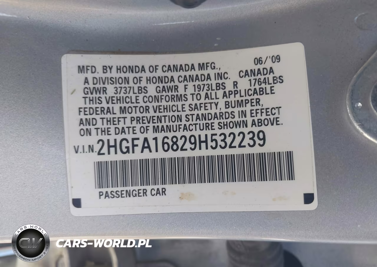 2009 Honda Civic Ex VIN:2HGFA16829H532239 - 9