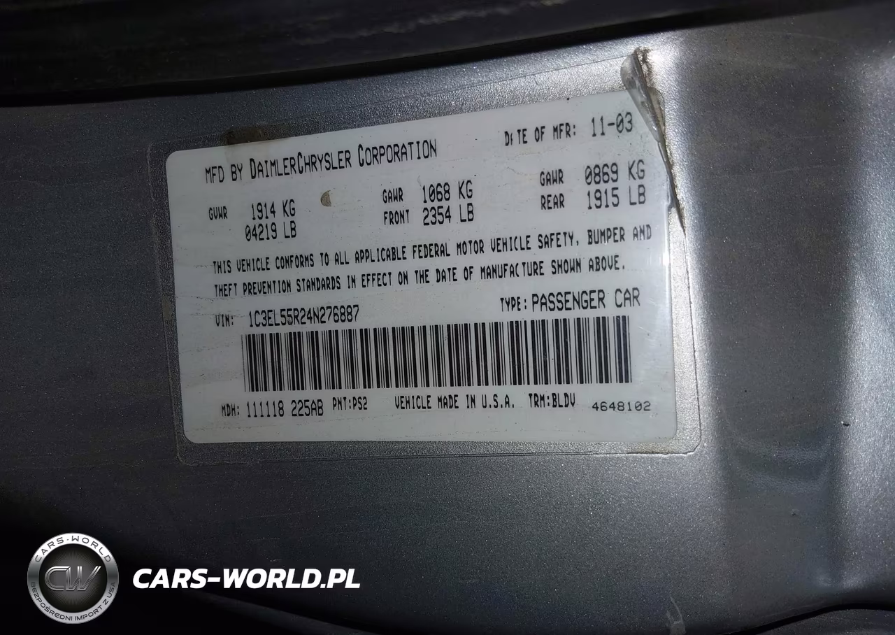 2004 Chrysler Sebring Lxi VIN:1C3EL55R24N276887 - 9