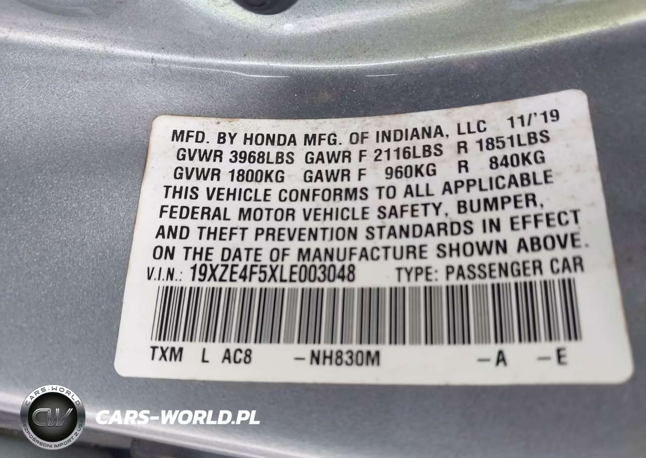 2020 Honda Insight Ex VIN:19XZE4F5XLE003048 - 9