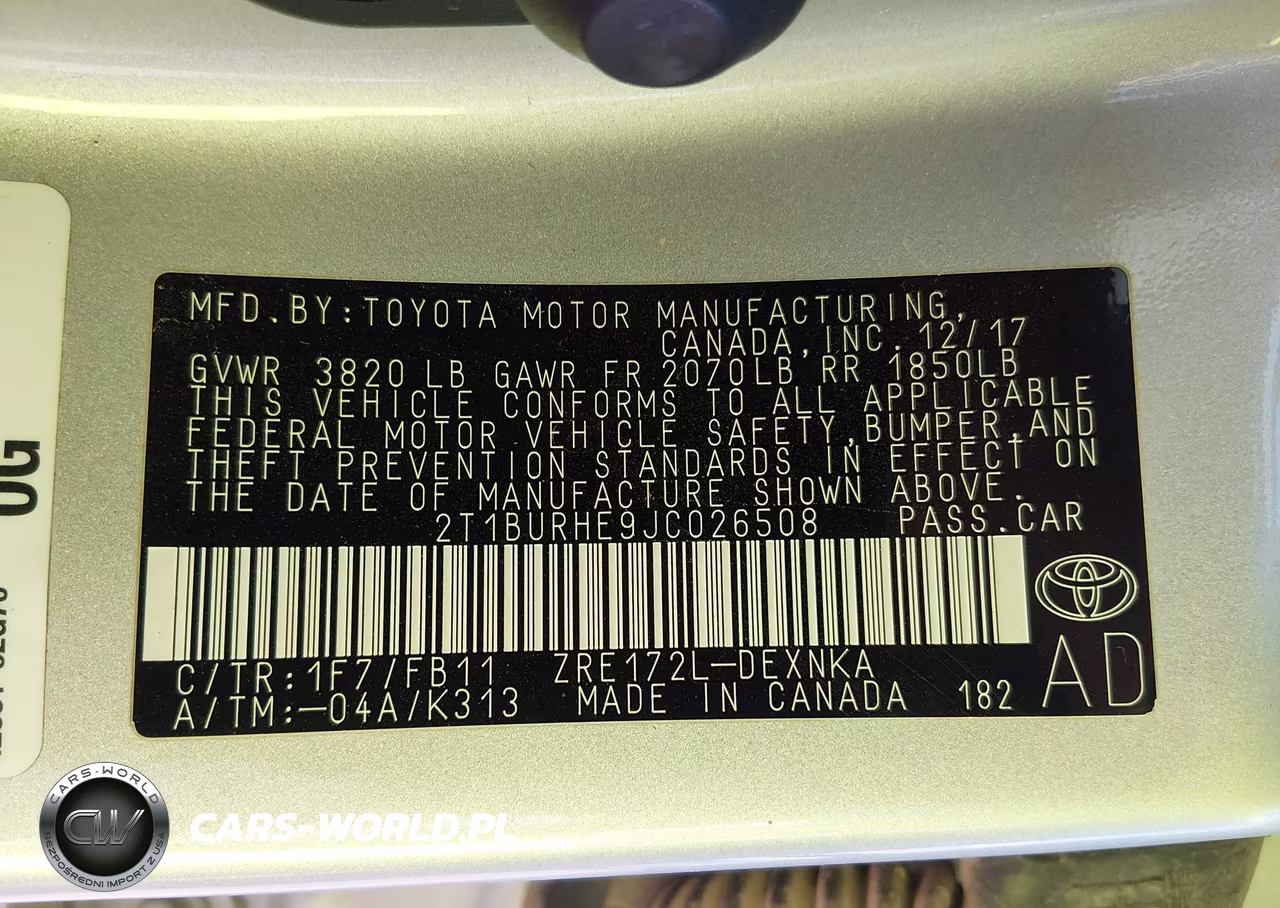 2018 Toyota Corolla Le VIN:2T1BURHE9JC026508 - 9
