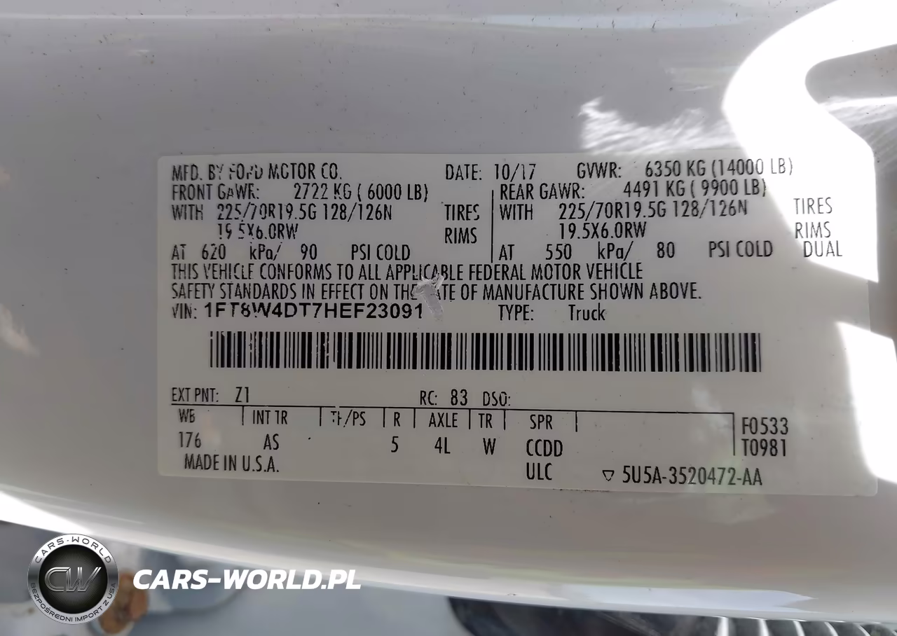 2017 Ford F-450 Xl VIN:1FT8W4DT7HEF23091 - 9