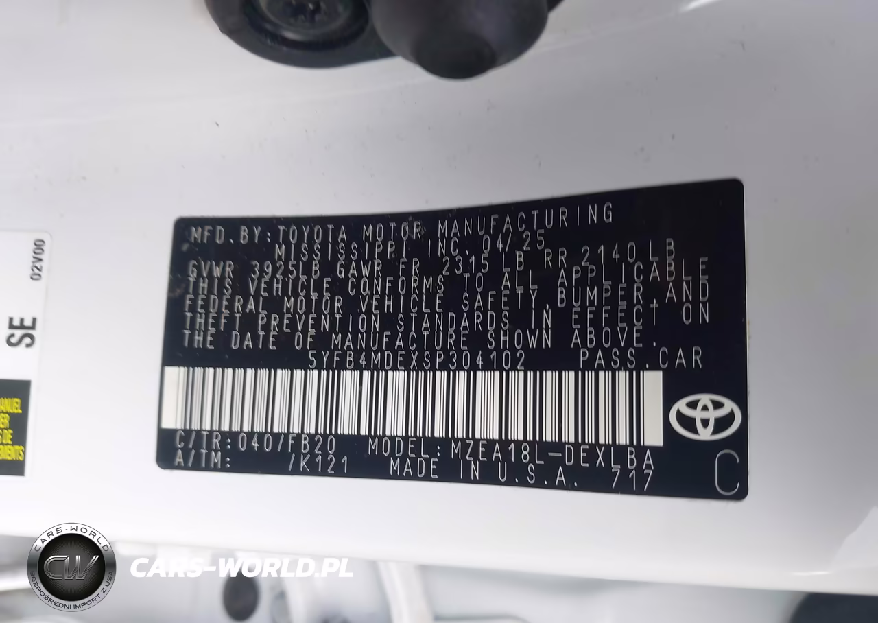 2025 Toyota Corolla Le VIN:5YFB4MDEXSP304102 - 9