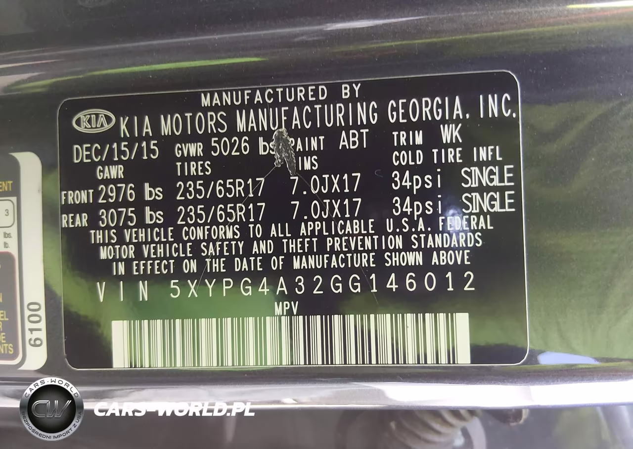2016 Kia Sorento 2.4L Lx VIN:5XYPG4A32GG146012 - 9