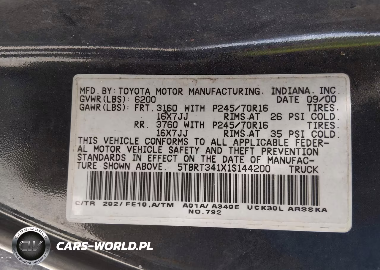 2001 Toyota Tundra Sr5 V8 VIN:5TBRT341X1S144200 - 9