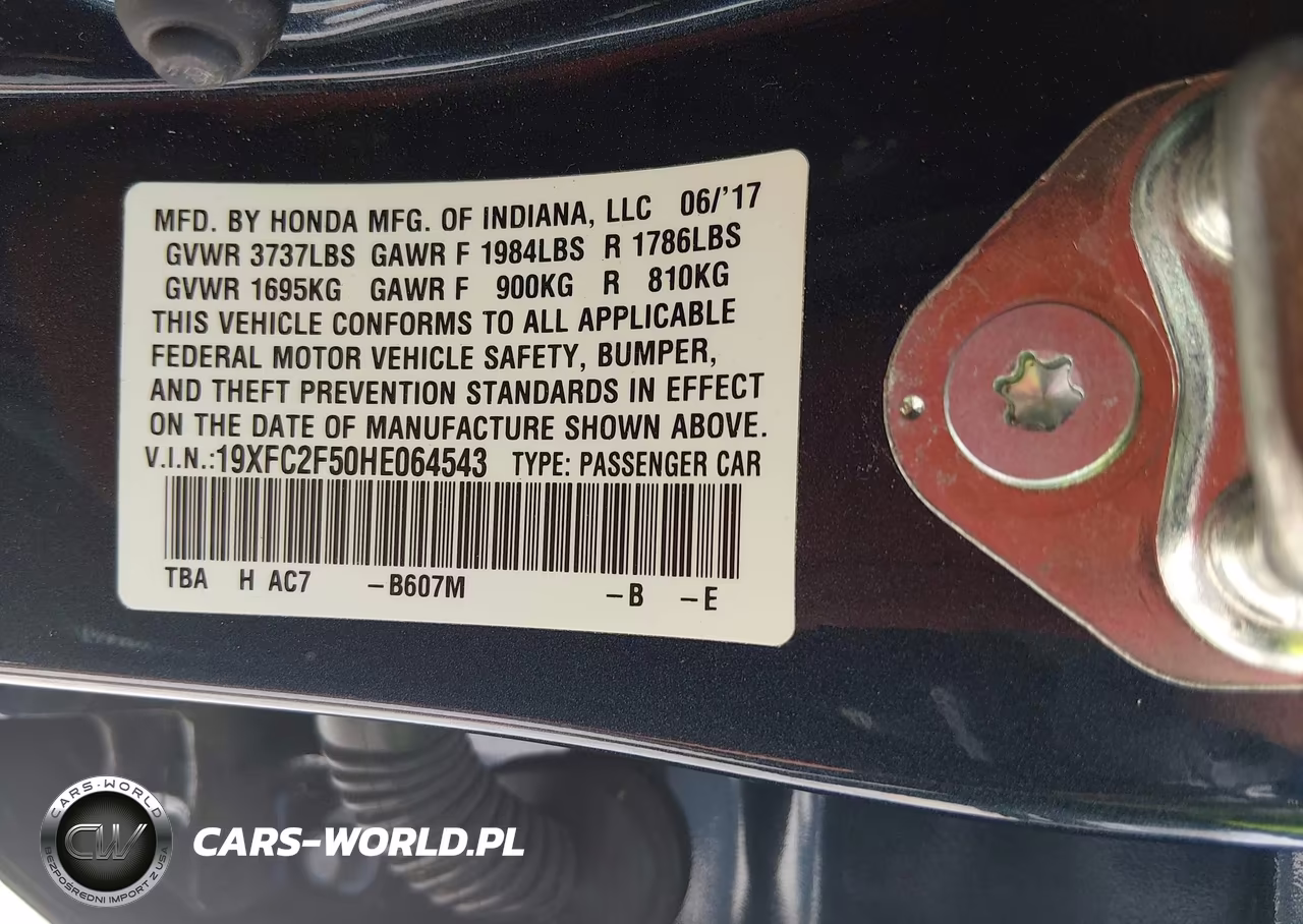 2017 Honda Civic Lx VIN:19XFC2F50HE064543 - 9
