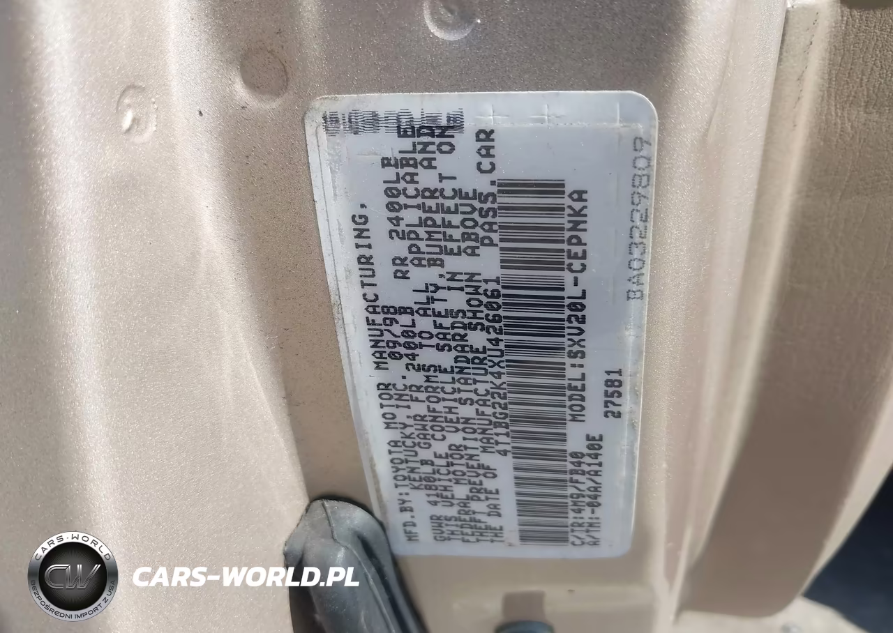 1999 Toyota Camry Le VIN:4T1BG22K4XU426061 - 9