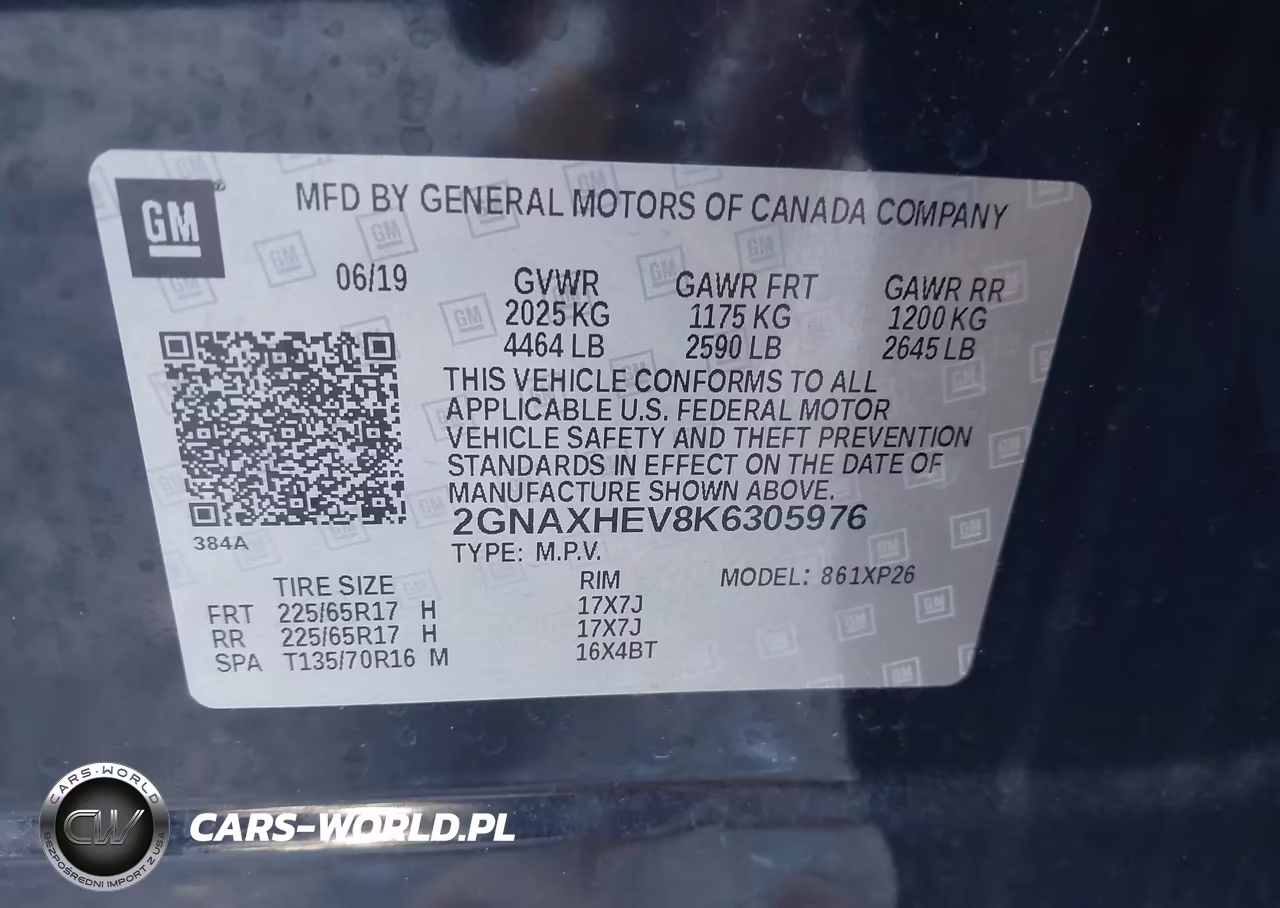 2019 Chevrolet Equinox Ls VIN:2GNAXHEV8K6305976 - 9