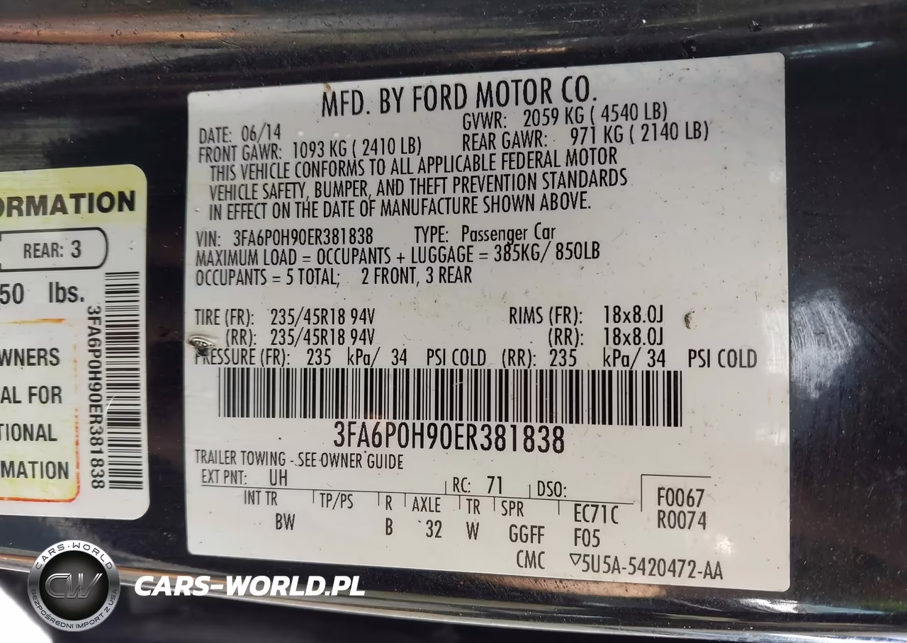 2014 Ford Fusion Se VIN:3FA6P0H90ER381838 - 9