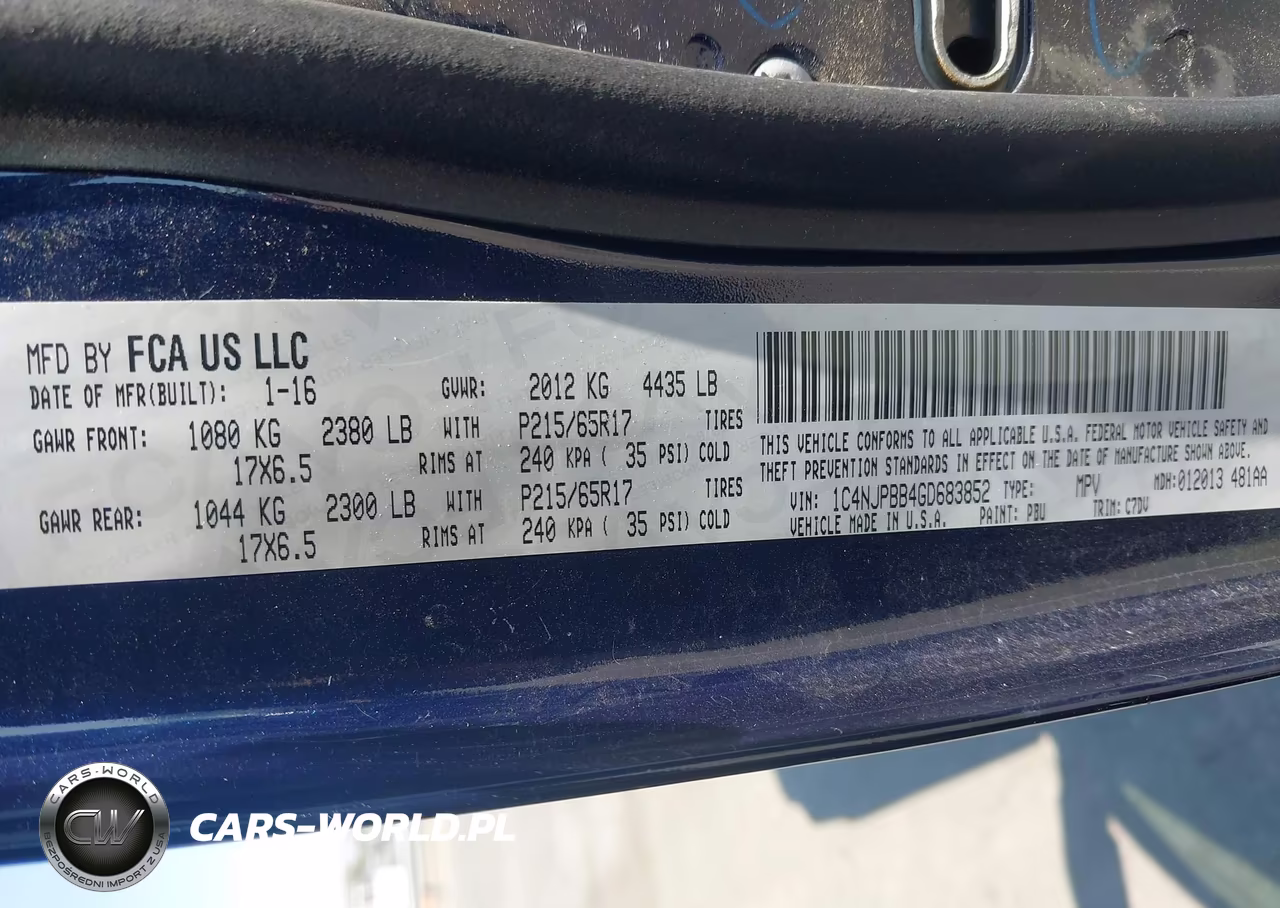 2016 Jeep Patriot Sport VIN:1C4NJPBB4GD683852 - 9