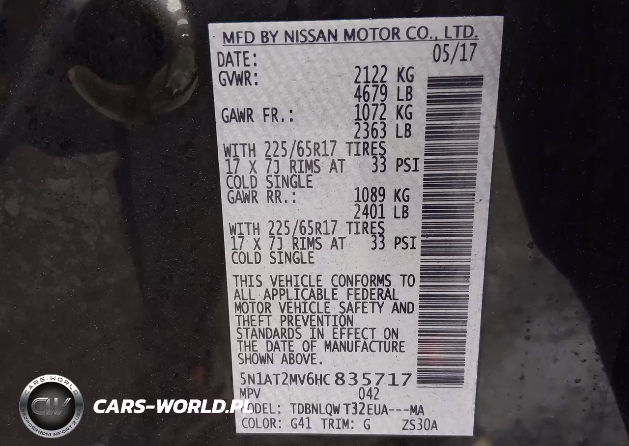 2017 Nissan Rogue Sv VIN:5N1AT2MV6HC835717 - 9