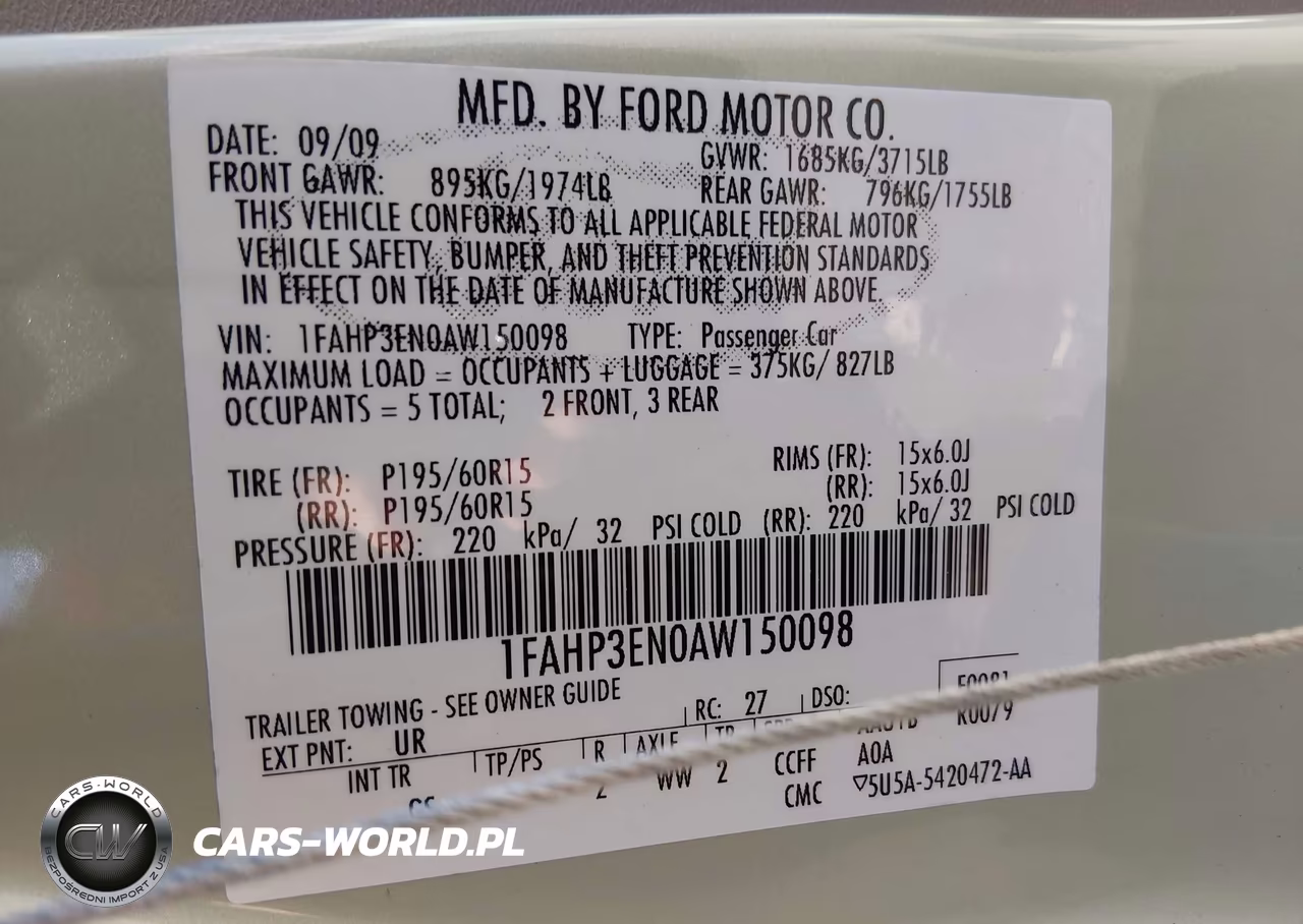 2010 Ford Focus S VIN:1FAHP3EN0AW150098 - 9