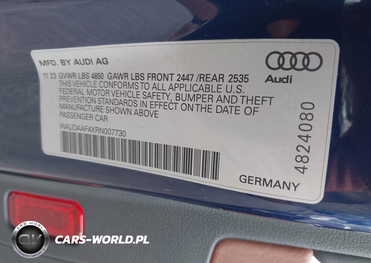 2024 Audi A4 Premium 45 Tfsi S Line Quattro S Tronic VIN:WAUDAAF4XRN007730 - 9