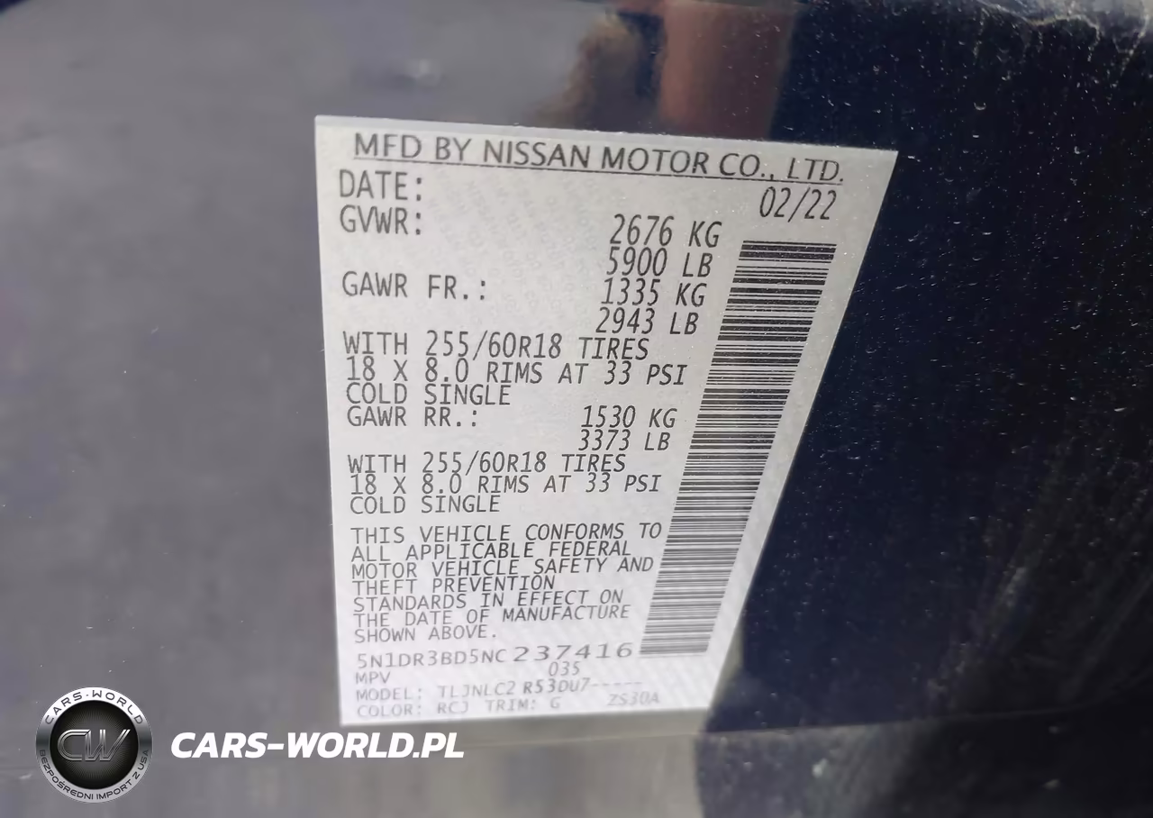 2022 Nissan Pathfinder Sv 4Wd VIN:5N1DR3BD5NC237416 - 9